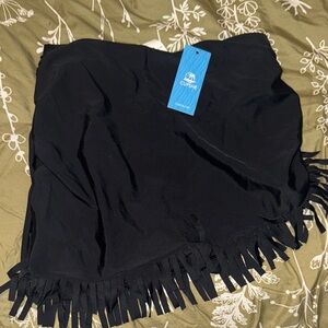 Cupshe Elegant Black Fringe Sarong